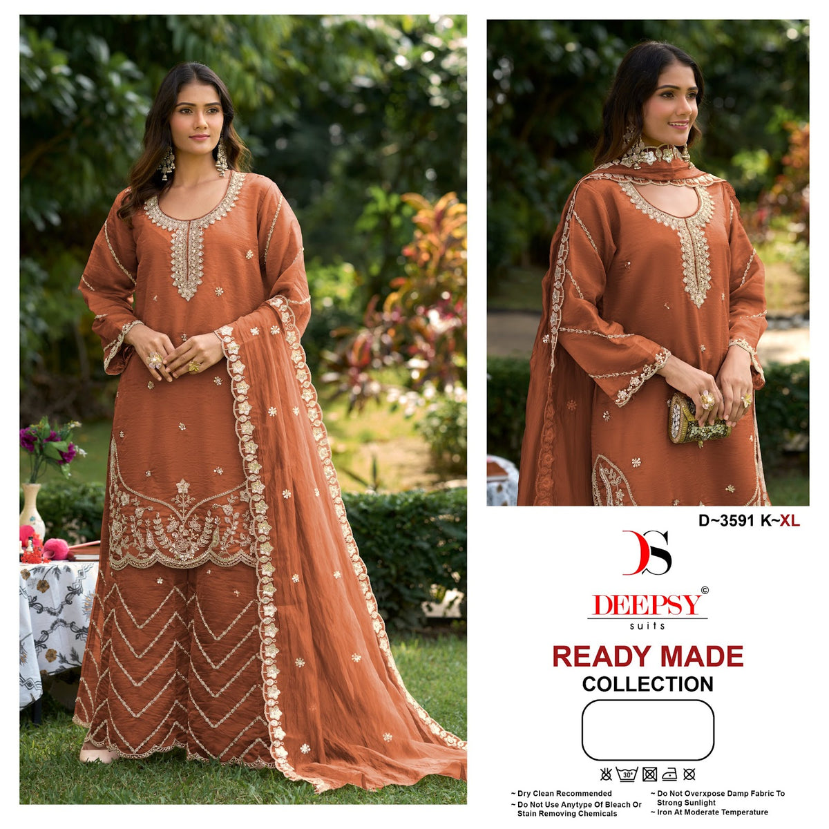 D 3591 Deepsy Tissue Silk Pakistani Readymade Suits Supplier