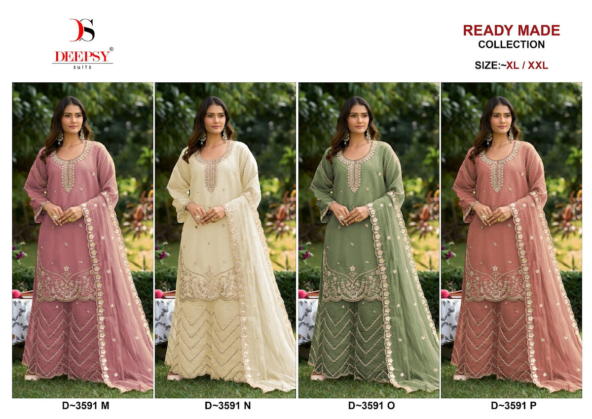 D 3591 Mnop Deepsy Tissue Silk Pakistani Readymade Suits Exporter Ahmedabad