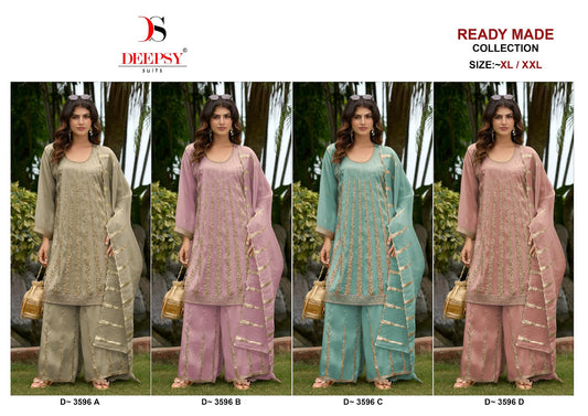 D 3596 Deepsy Tissue Silk Pakistani Readymade Suits Supplier India
