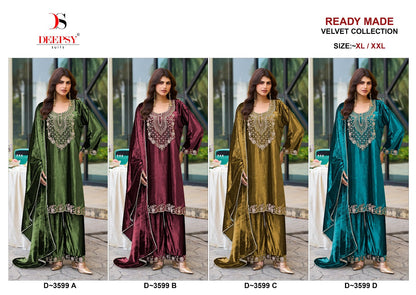 D 3599 Deepsy Readymade Velvet Suits Wholesaler Ahmedabad