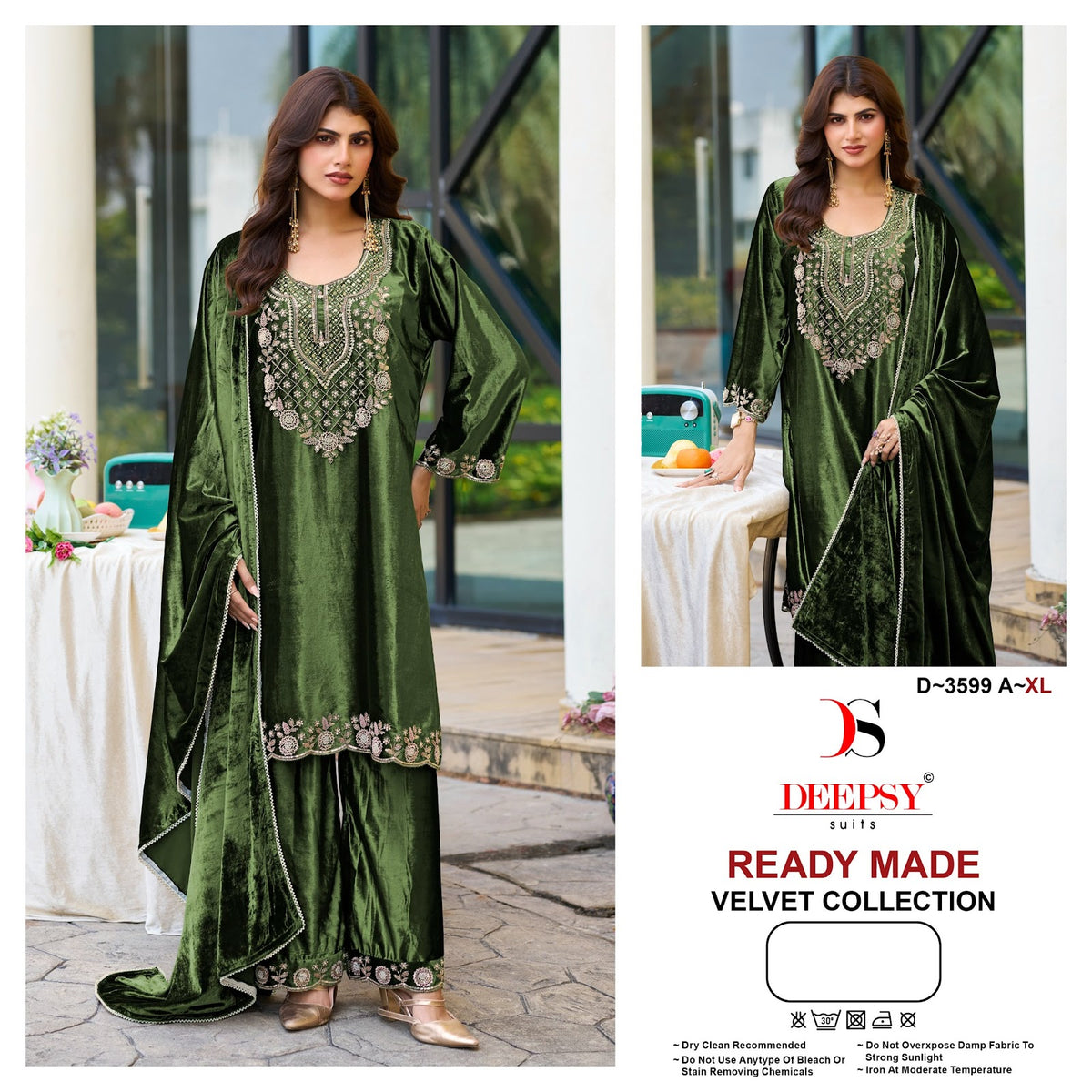 D 3599 Deepsy Readymade Velvet Suits Wholesaler Ahmedabad