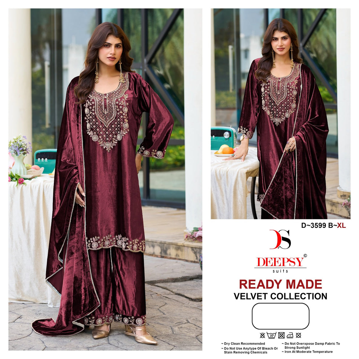 D 3599 Deepsy Readymade Velvet Suits Wholesaler Ahmedabad