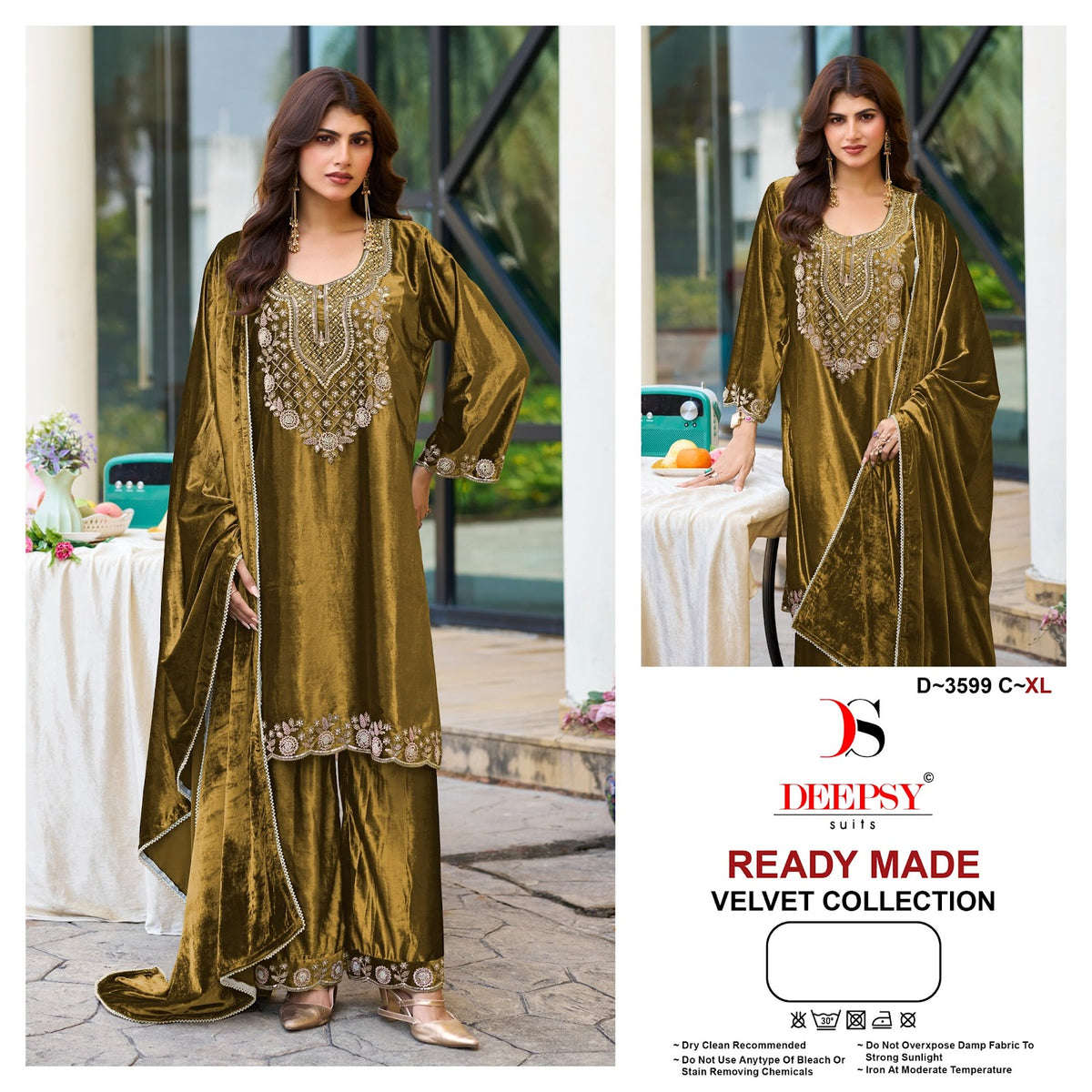 D 3599 Deepsy Readymade Velvet Suits Wholesaler Ahmedabad