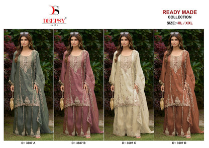 D 3607 Deepsy Tissue Silk Pakistani Readymade Suits Manufacturer India