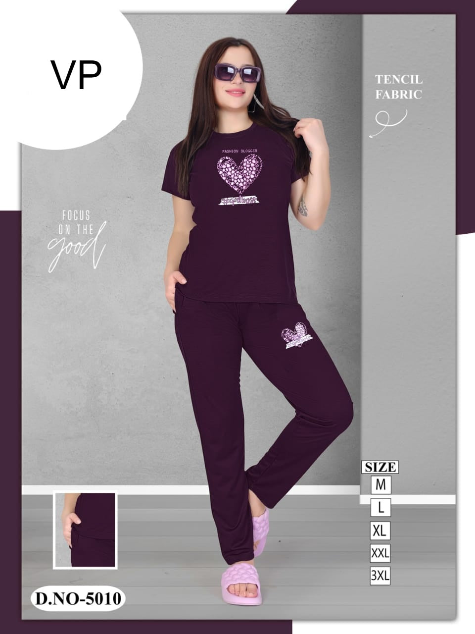 D 5010 271125 Vp Tencil Pyjama Night Suits Wholesale Price