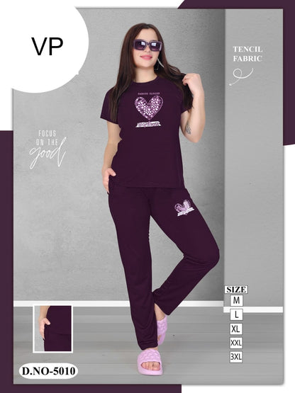 D 5010 271125 Vp Tencil Pyjama Night Suits Wholesale Price