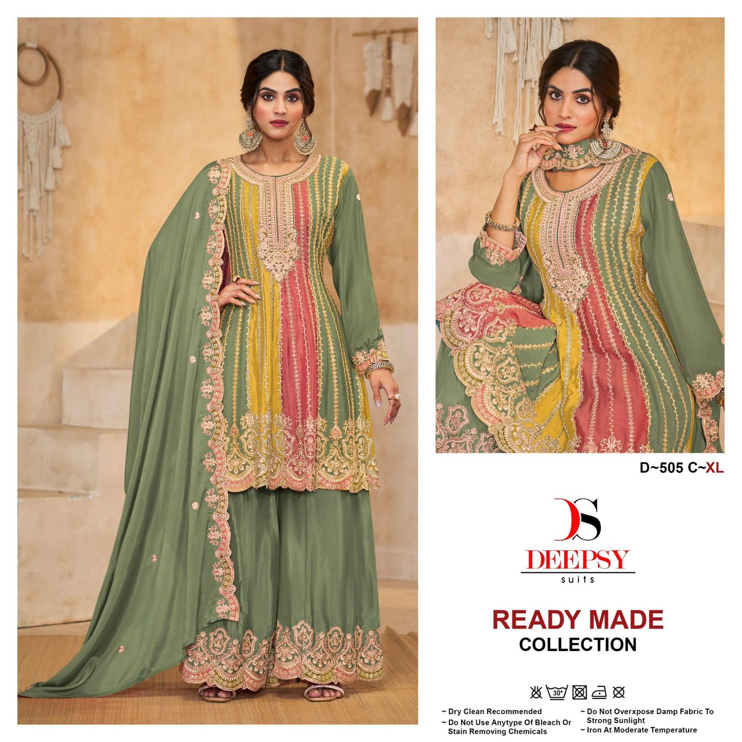 D 505 Deepsy Chinon Pakistani Readymade Suits Wholesaler Gujarat
