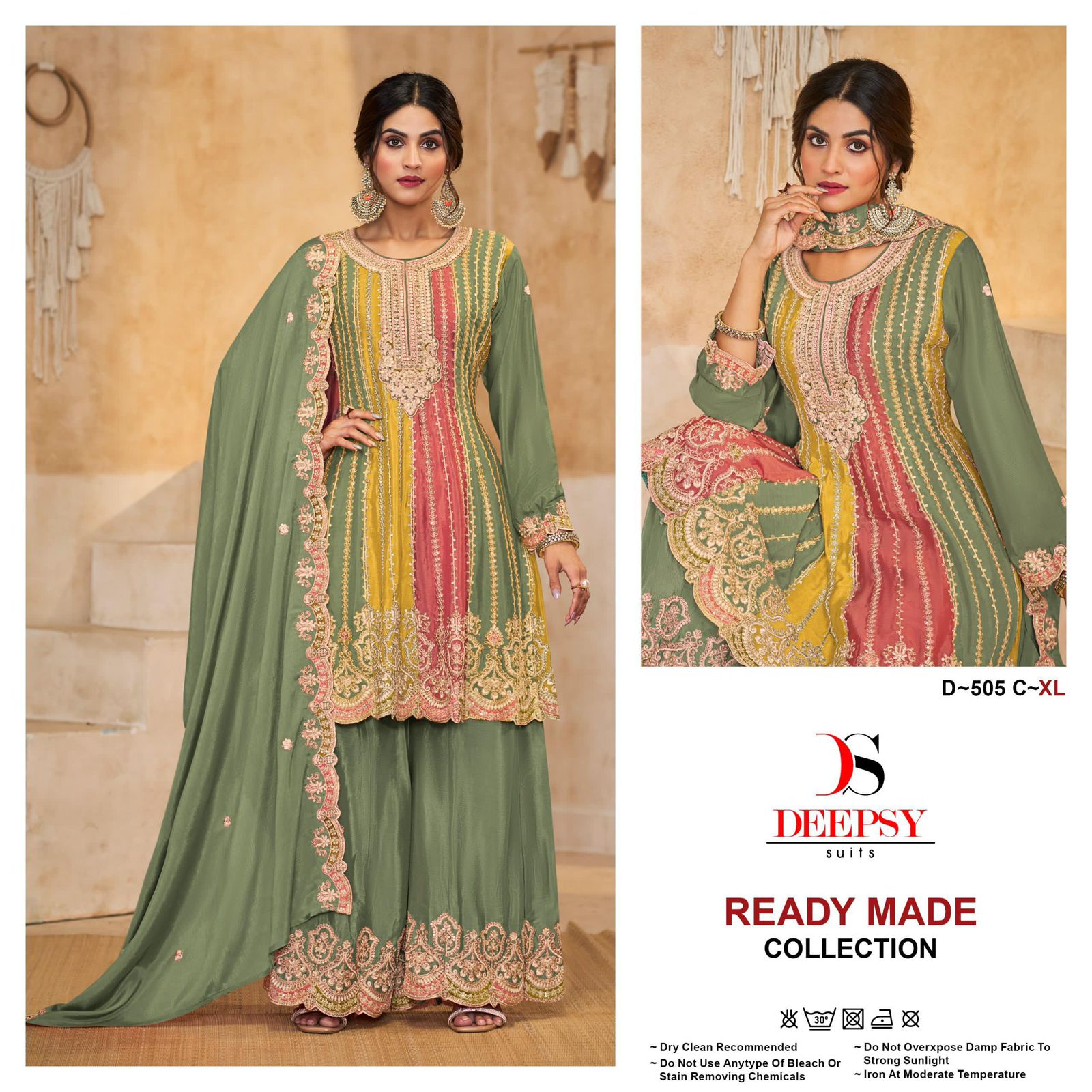 D 505 Deepsy Chinon Pakistani Readymade Suits Wholesaler Gujarat