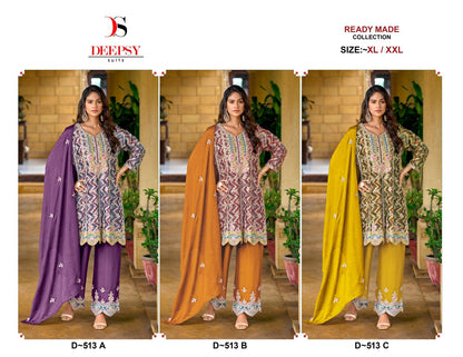 D 513 Deepsy Chinon Pakistani Readymade Suits Wholesale Price