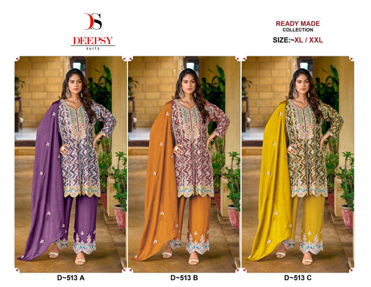 D 513 Deepsy Chinon Pakistani Readymade Suits Wholesale Price