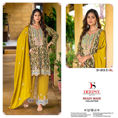 D 513 Deepsy Chinon Pakistani Readymade Suits Wholesale Price