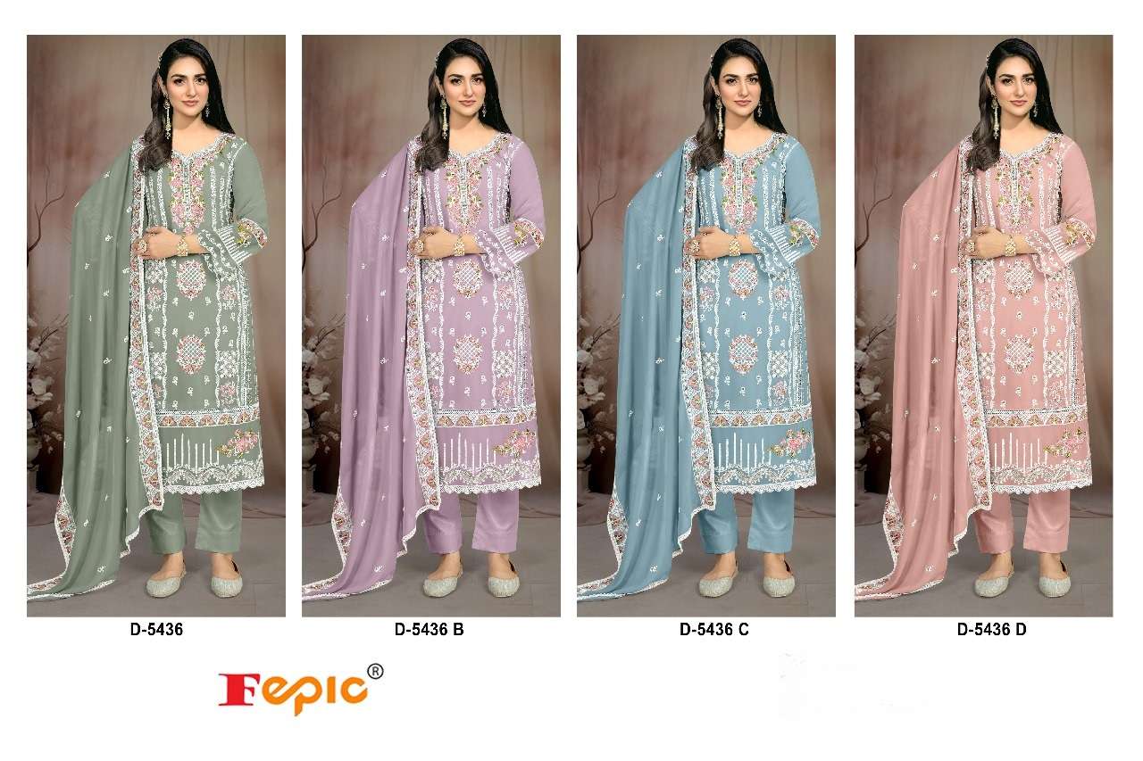 D 5436 Fepic Georgette Pakistani Salwar Suits Manufacturer India
