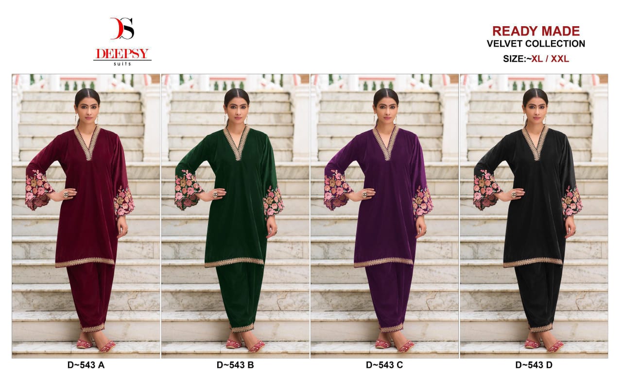 D 543 Velvet Deepsy Co Ord Set Wholesaler Gujarat