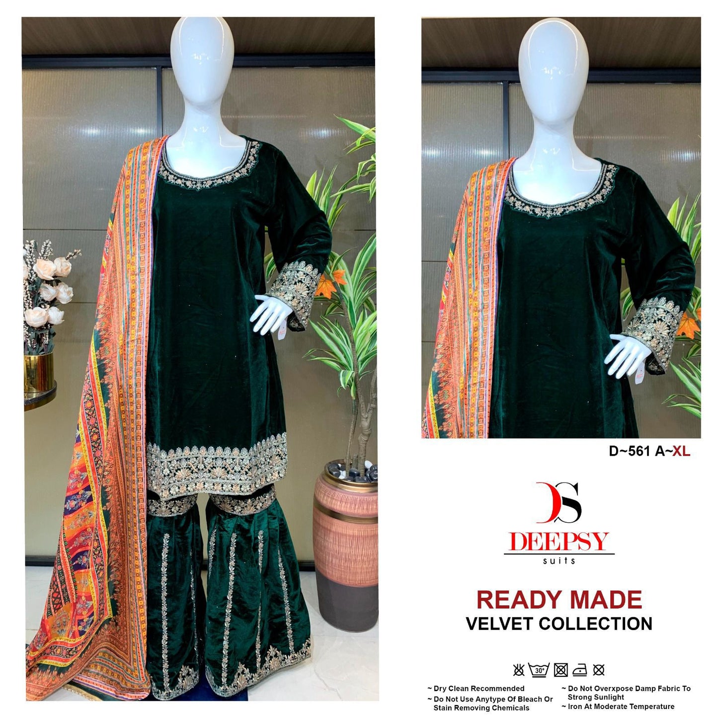 D 561 Abcd Deepsy Readymade Velvet Suits Supplier Gujarat