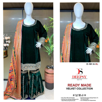 D 561 Abcd Deepsy Readymade Velvet Suits Supplier Gujarat