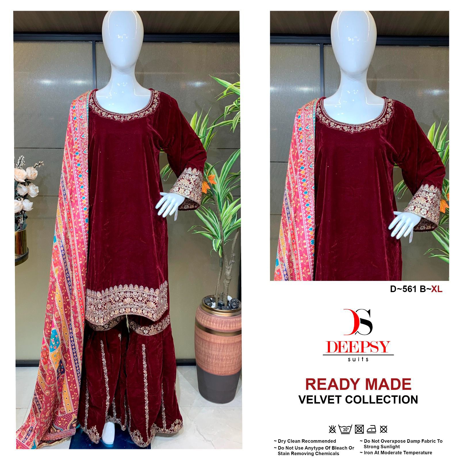D 561 Abcd Deepsy Readymade Velvet Suits Supplier Gujarat