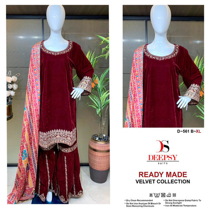 D 561 Abcd Deepsy Readymade Velvet Suits Supplier Gujarat