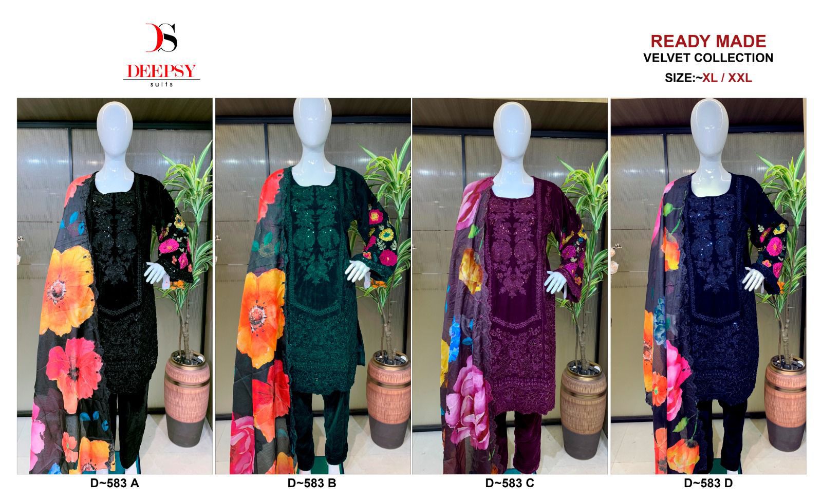 D 583 Deepsy Readymade Velvet Suits Manufacturer Ahmedabad