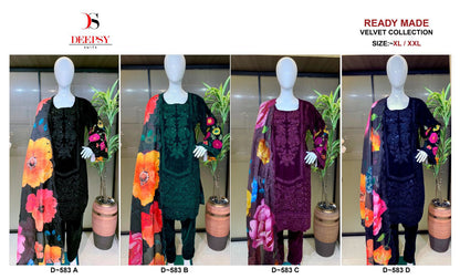 D 583 Deepsy Readymade Velvet Suits Manufacturer Ahmedabad