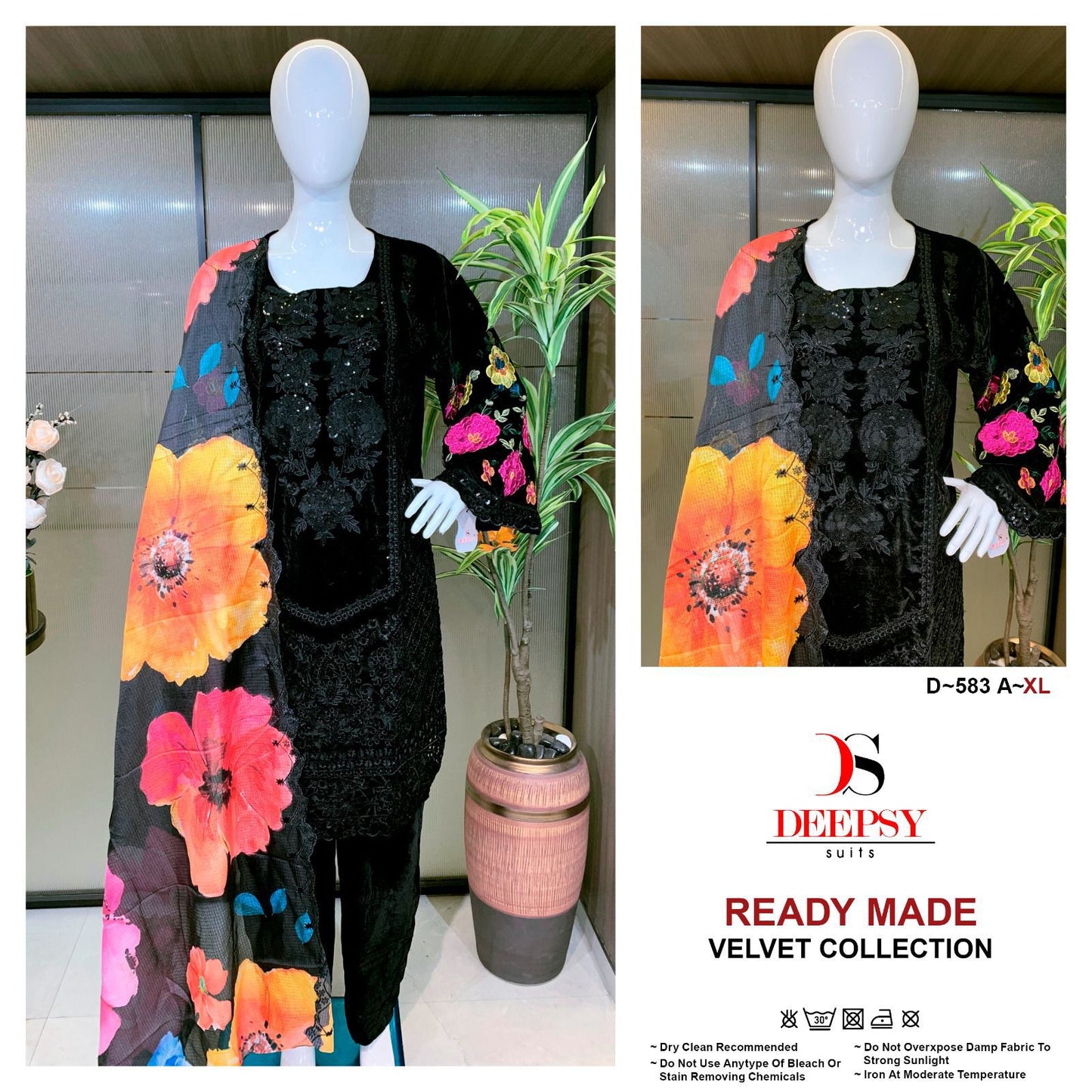 D 583 Deepsy Readymade Velvet Suits Manufacturer Ahmedabad