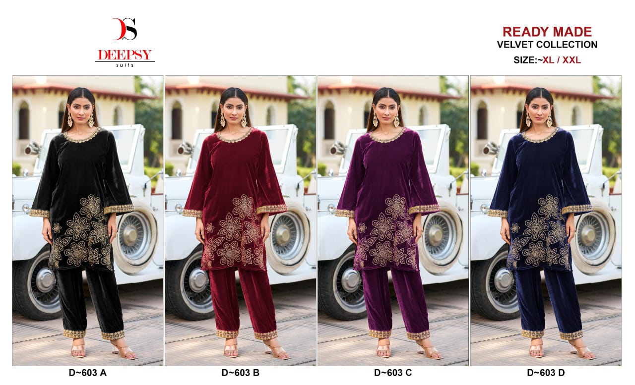 D 603 Velvet Deepsy Co Ord Set Wholesale