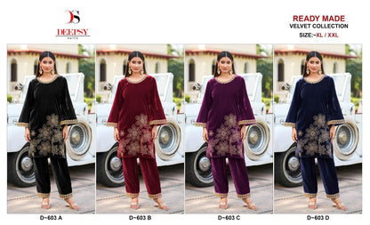 D 603 Velvet Deepsy Co Ord Set Wholesale