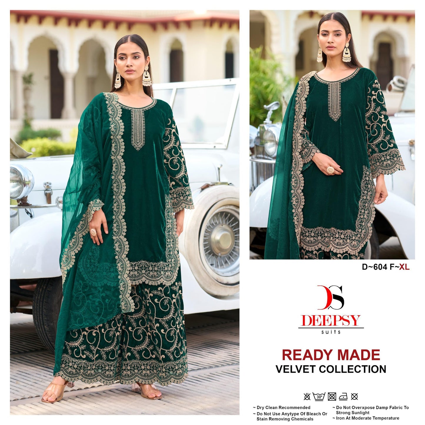 D 604 Efgh Deepsy Readymade Velvet Suits Supplier India