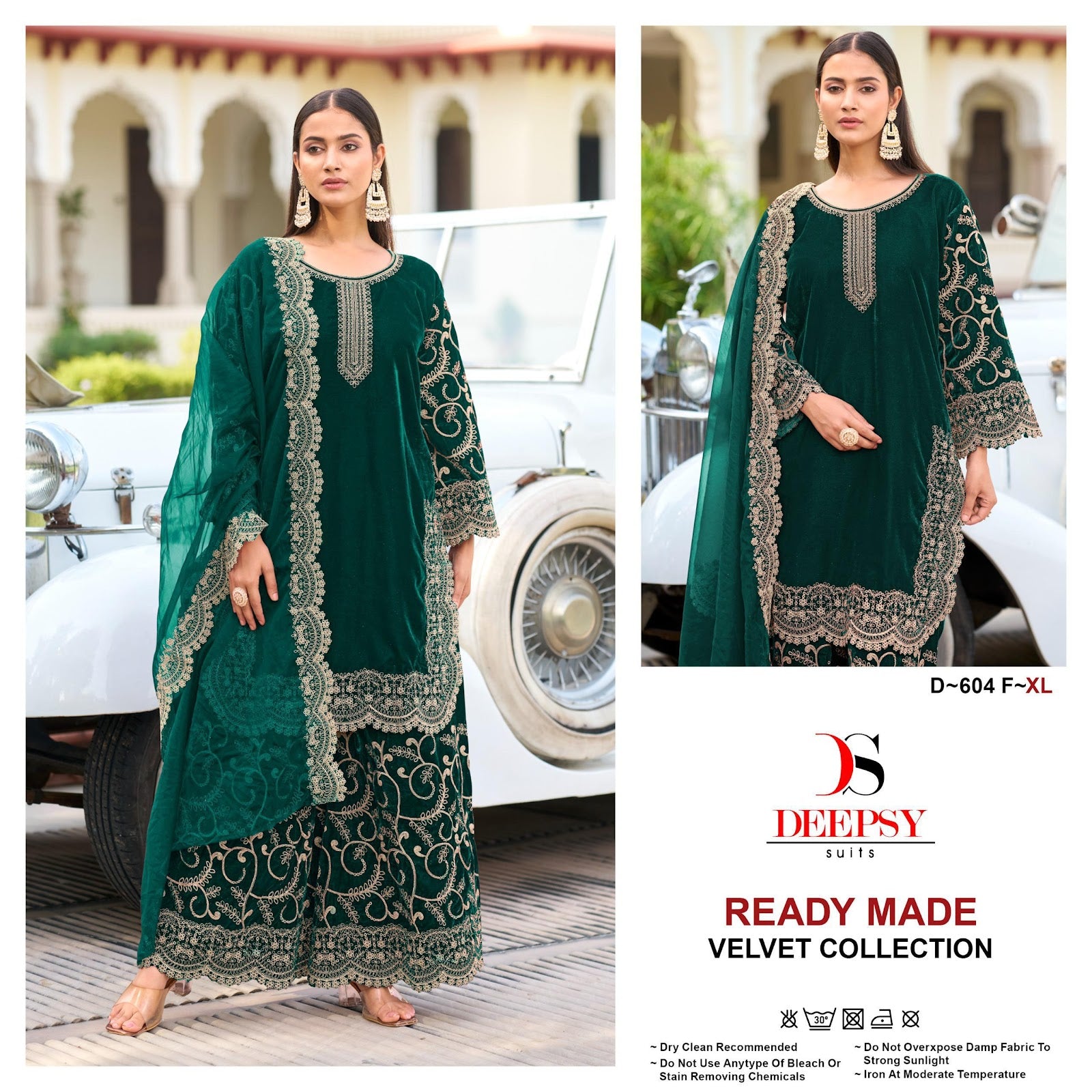 D 604 Efgh Deepsy Readymade Velvet Suits Supplier India