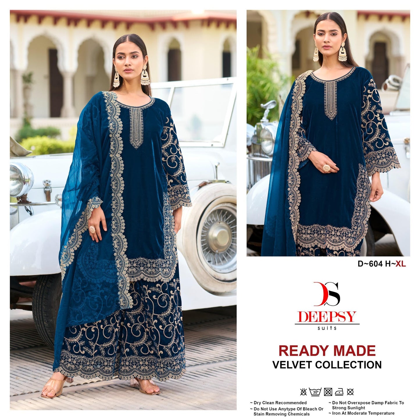 D 604 Efgh Deepsy Readymade Velvet Suits Supplier India