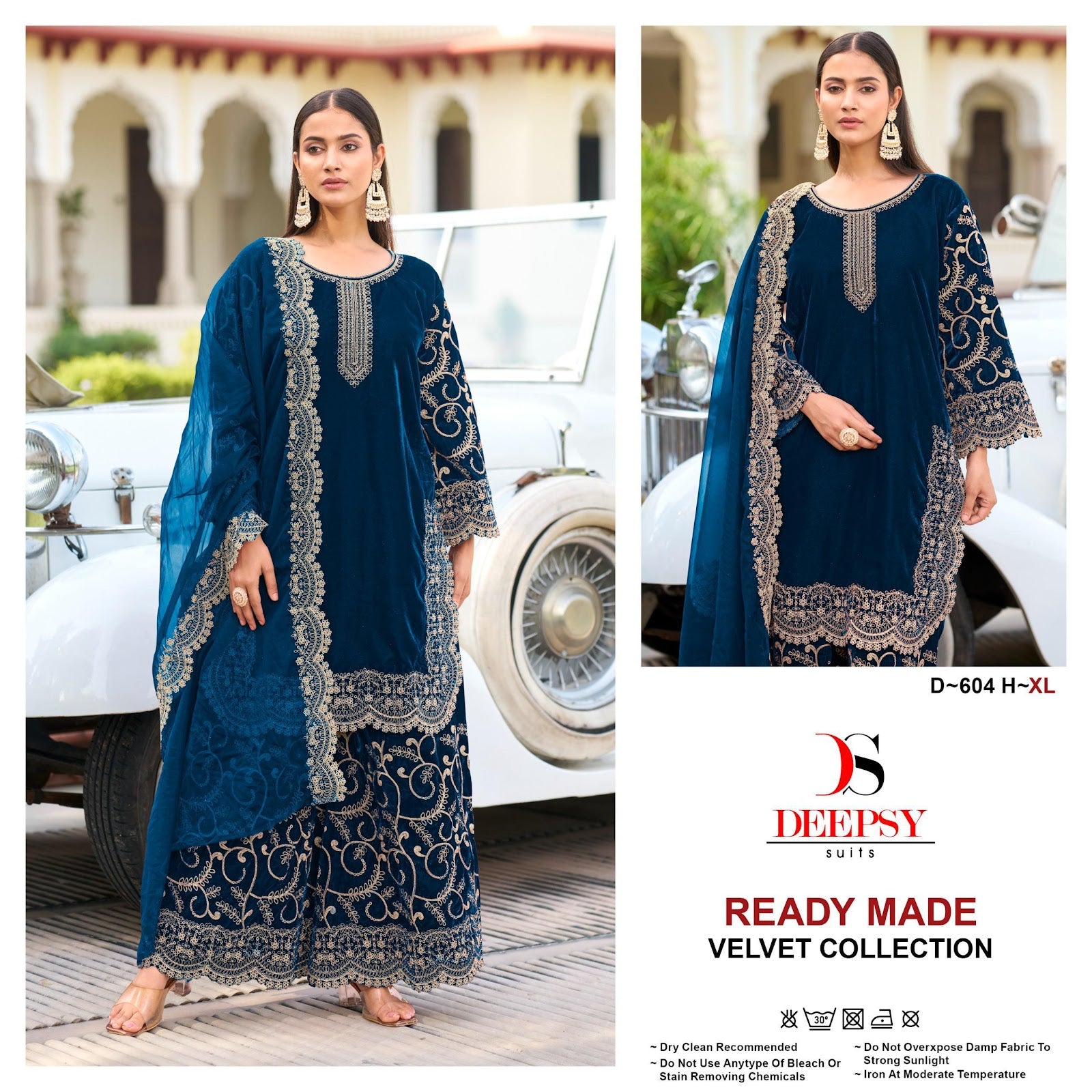 D 604 Efgh Deepsy Readymade Velvet Suits Supplier India