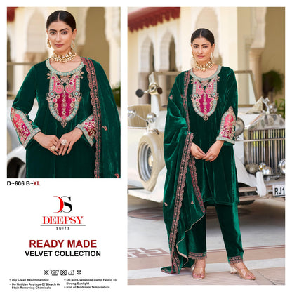 D 606 Deepsy Readymade Velvet Suits Wholesale Rate