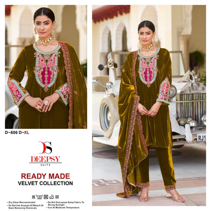 D 606 Deepsy Readymade Velvet Suits Wholesale Rate