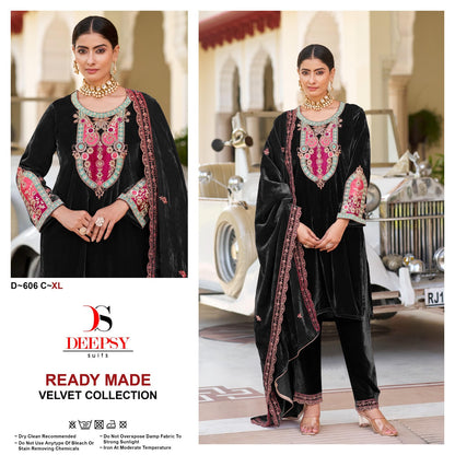 D 606 Deepsy Readymade Velvet Suits Wholesale Rate