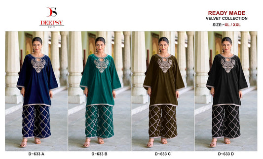 D 633 Velvet Deepsy Co Ord Set Wholesaler Gujarat