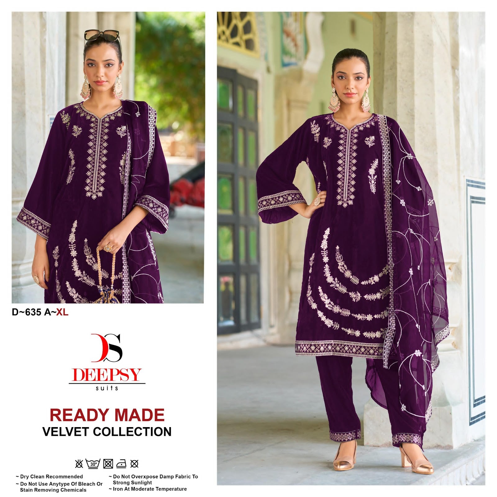 D 635 Abcd Deepsy Readymade Velvet Suits Wholesaler Gujarat