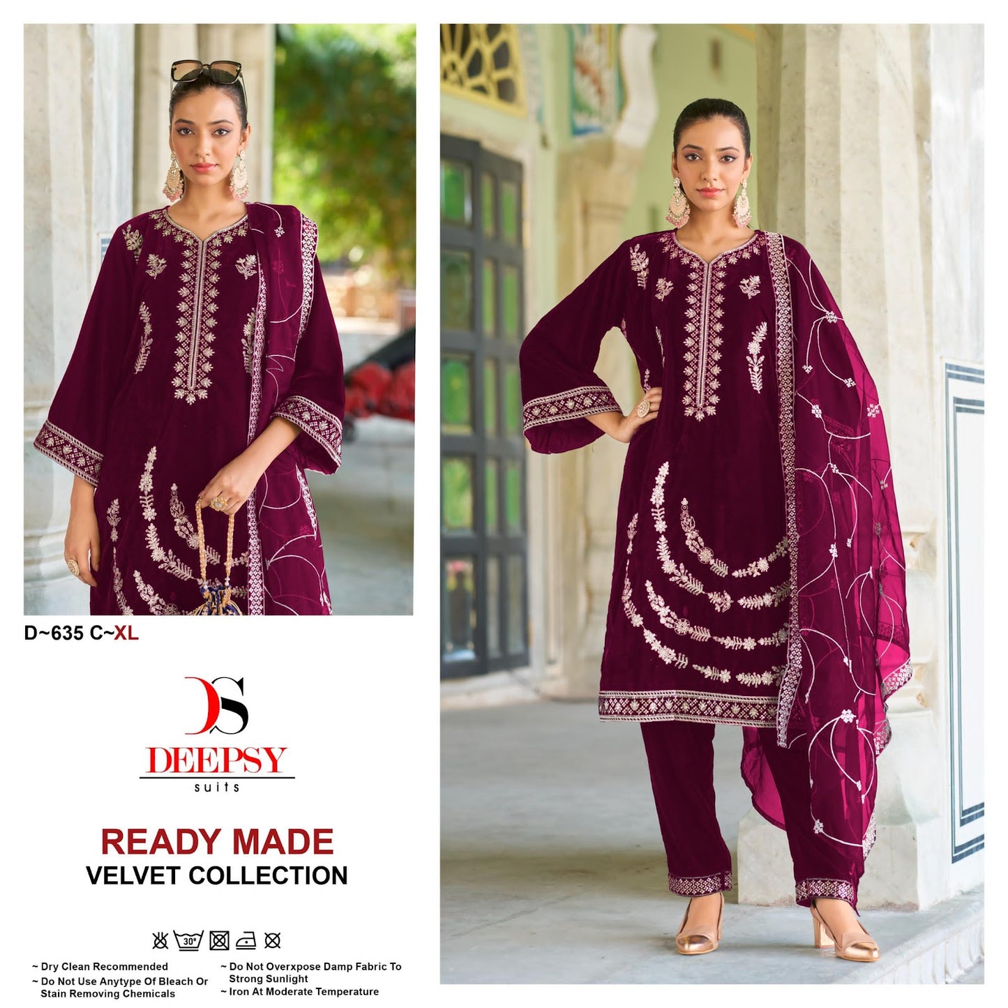 D 635 Abcd Deepsy Readymade Velvet Suits Wholesaler Gujarat