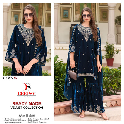D 651 Abcd Deepsy Readymade Velvet Suits Supplier