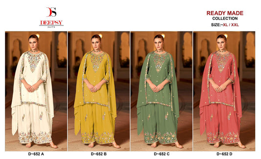 D 652 Deepsy Chinon Pakistani Readymade Suits Wholesale Price