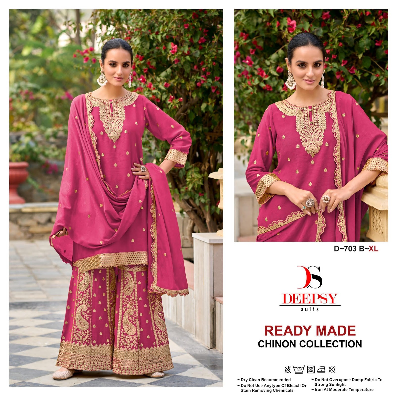 D 703 Deepsy Chinon Pakistani Readymade Suits Wholesaler Gujarat