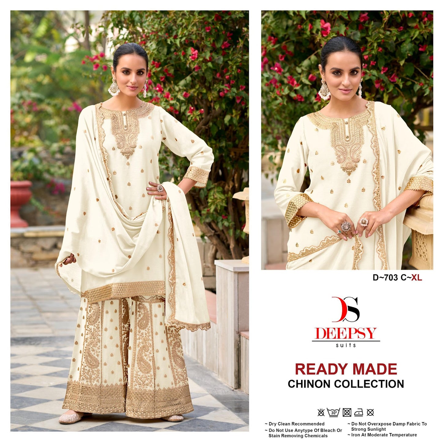 D 703 Deepsy Chinon Pakistani Readymade Suits Wholesaler Gujarat