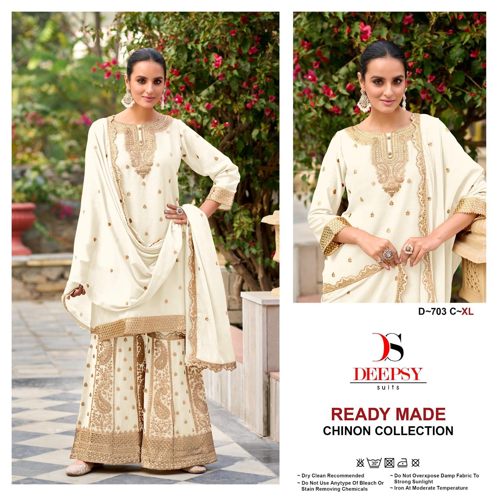 D 703 Deepsy Chinon Pakistani Readymade Suits Wholesaler Gujarat