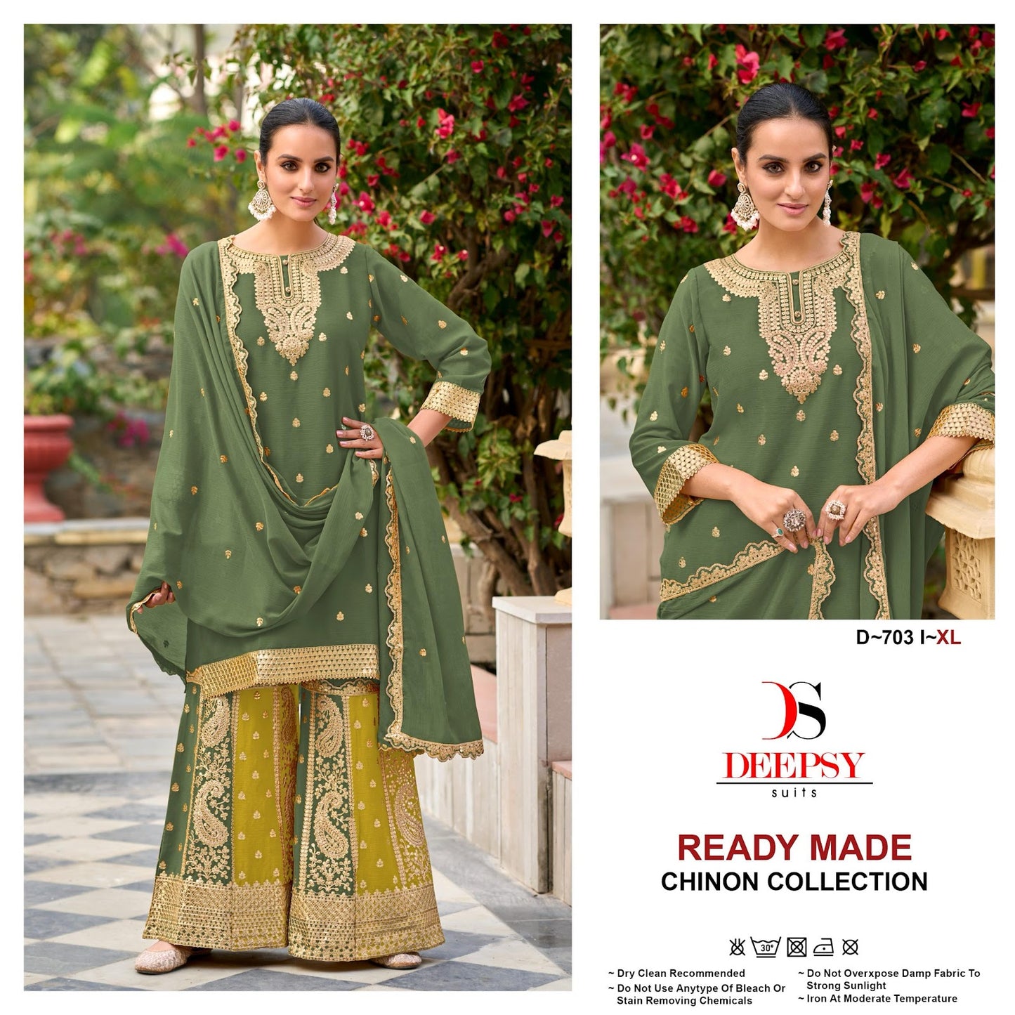 D 703 Hijk Deepsy Chinon Pakistani Readymade Suits Wholesaler Gujarat