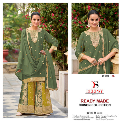 D 703 Hijk Deepsy Chinon Pakistani Readymade Suits Wholesaler Gujarat
