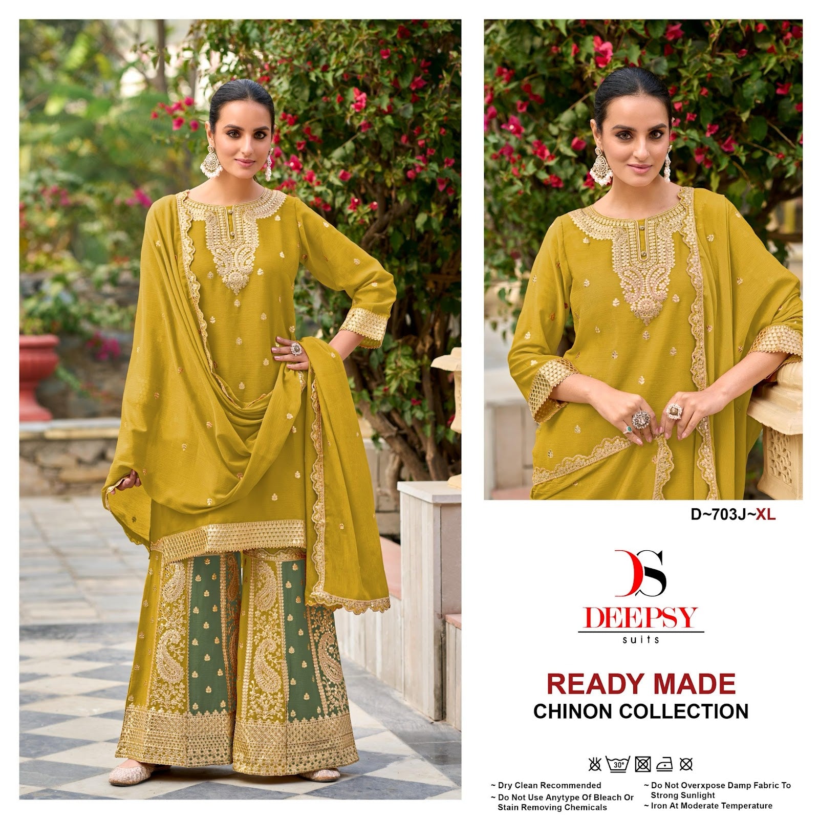 D 703 Hijk Deepsy Chinon Pakistani Readymade Suits Wholesaler Gujarat