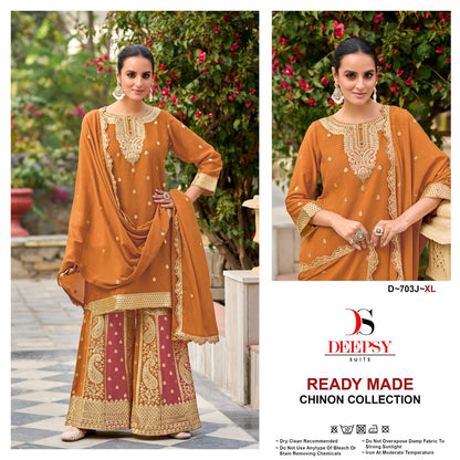 D 703 Hijk Deepsy Chinon Pakistani Readymade Suits Wholesaler Gujarat