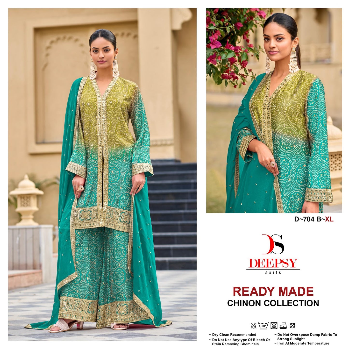 D 704 Deepsy Chinon Pakistani Readymade Suits Wholesale