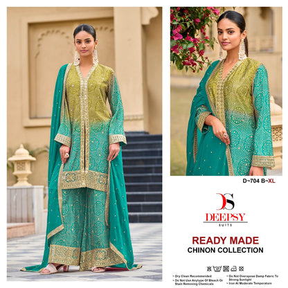 D 704 Deepsy Chinon Pakistani Readymade Suits Wholesale