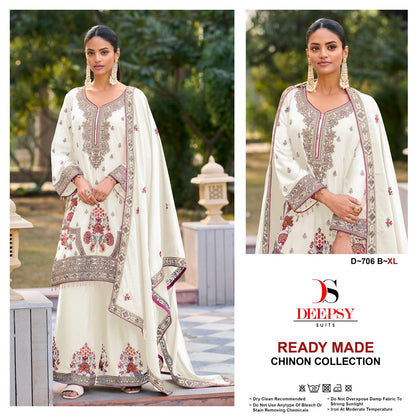 D 706 Deepsy Chinon Pakistani Readymade Suits Exporter India