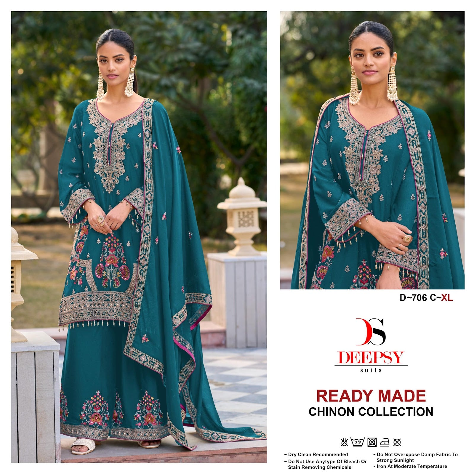 D 706 Deepsy Chinon Pakistani Readymade Suits Exporter India