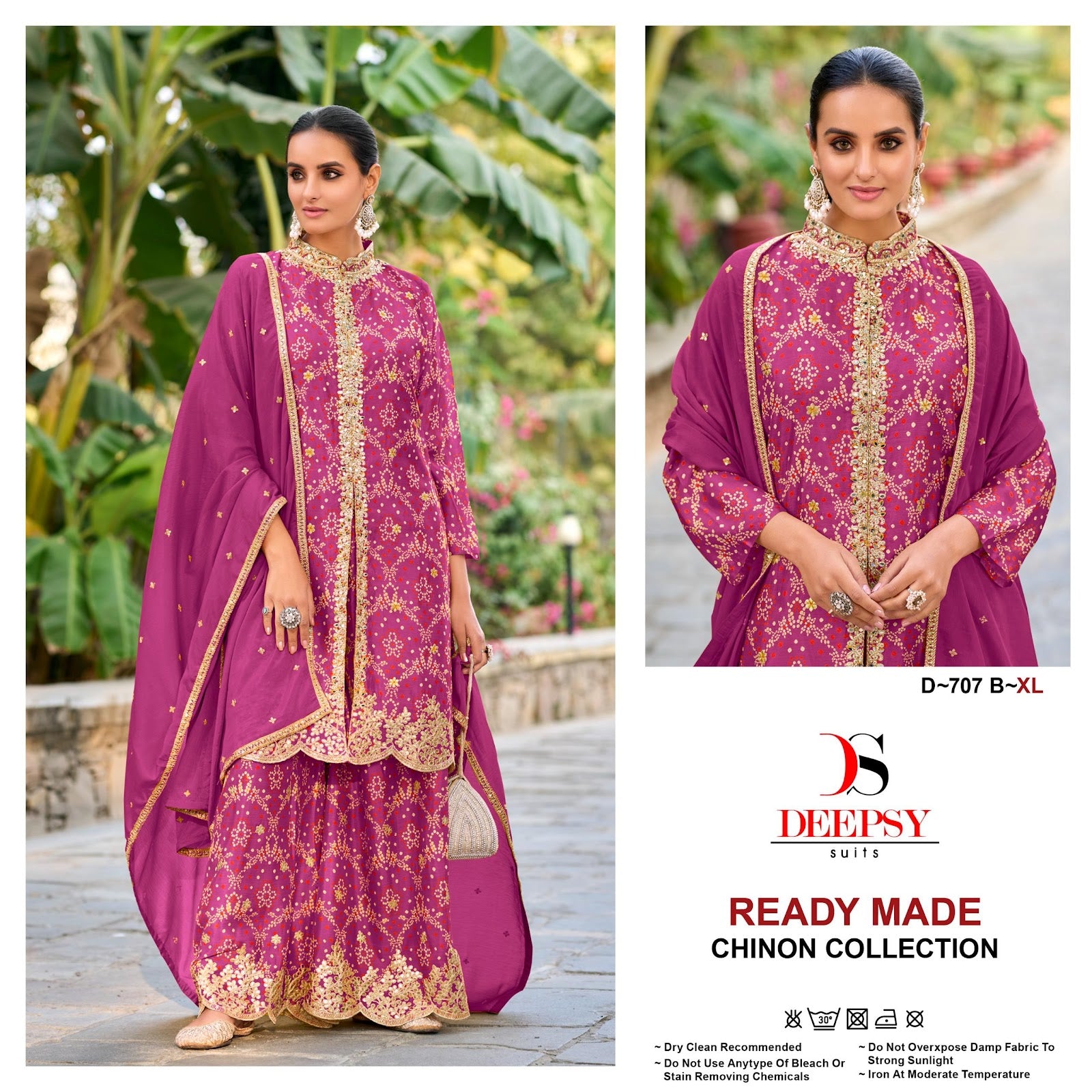 D 707 Deepsy Chinon Pakistani Readymade Suits Exporter